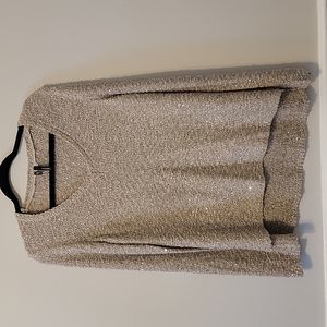Maurice Champagne sweater with sequins.  Size Large